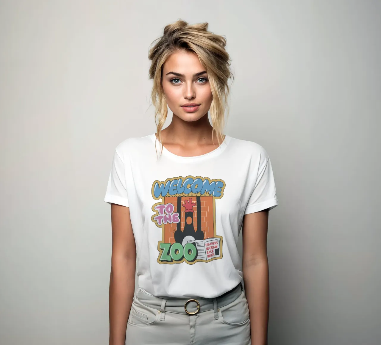 Feathers McGraw Welcome to the Zoo t-shirt da donna da vantobbin