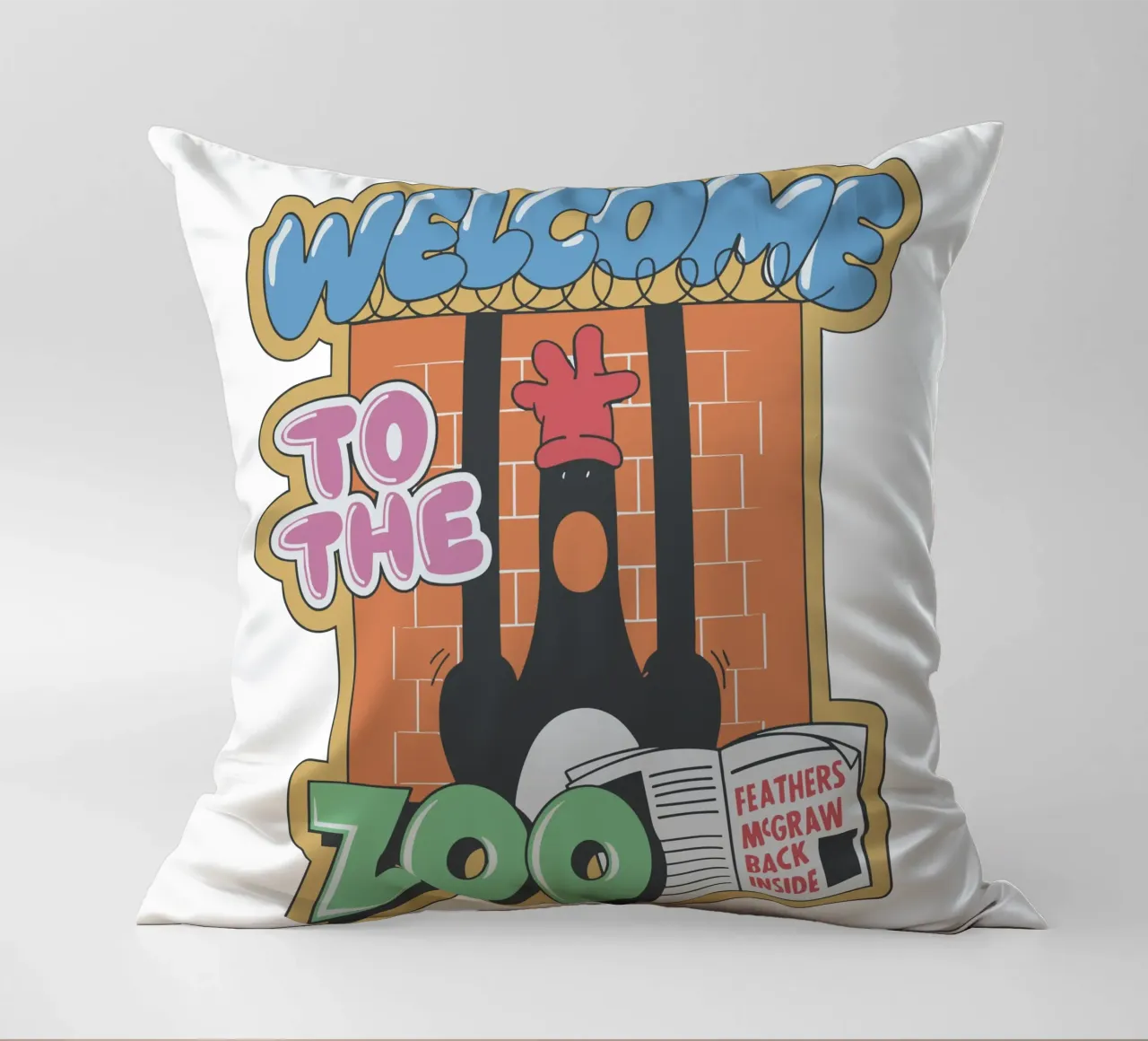 Feathers McGraw Welcome to the Zoo cuscino da vantobbin