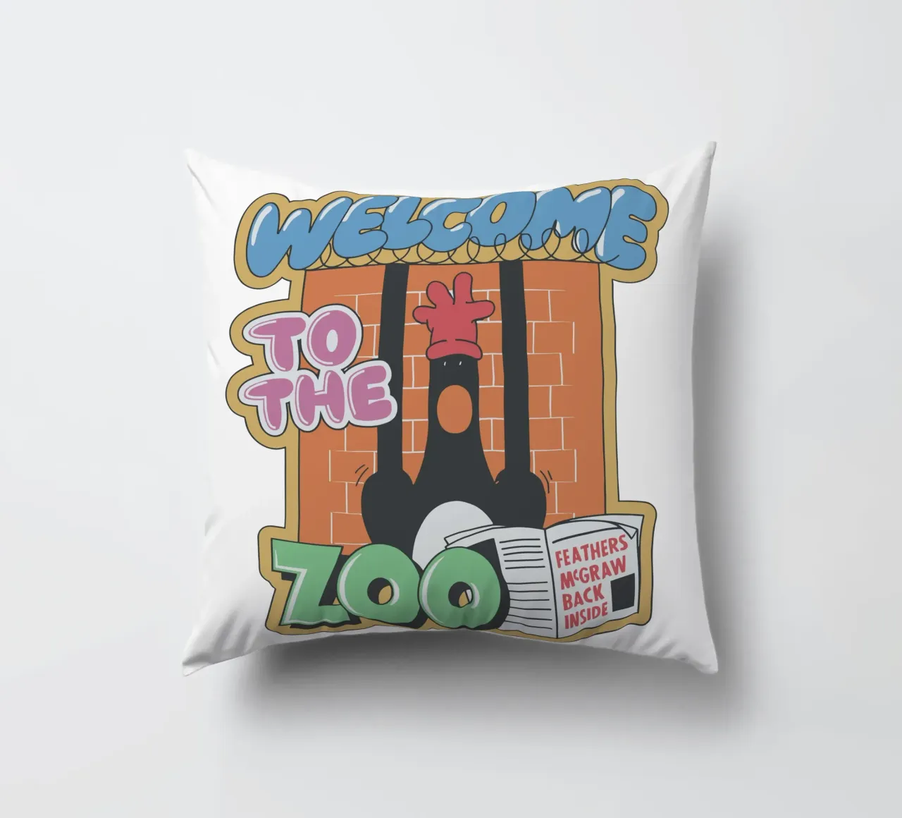 Feathers McGraw Welcome to the Zoo cuscino da vantobbin