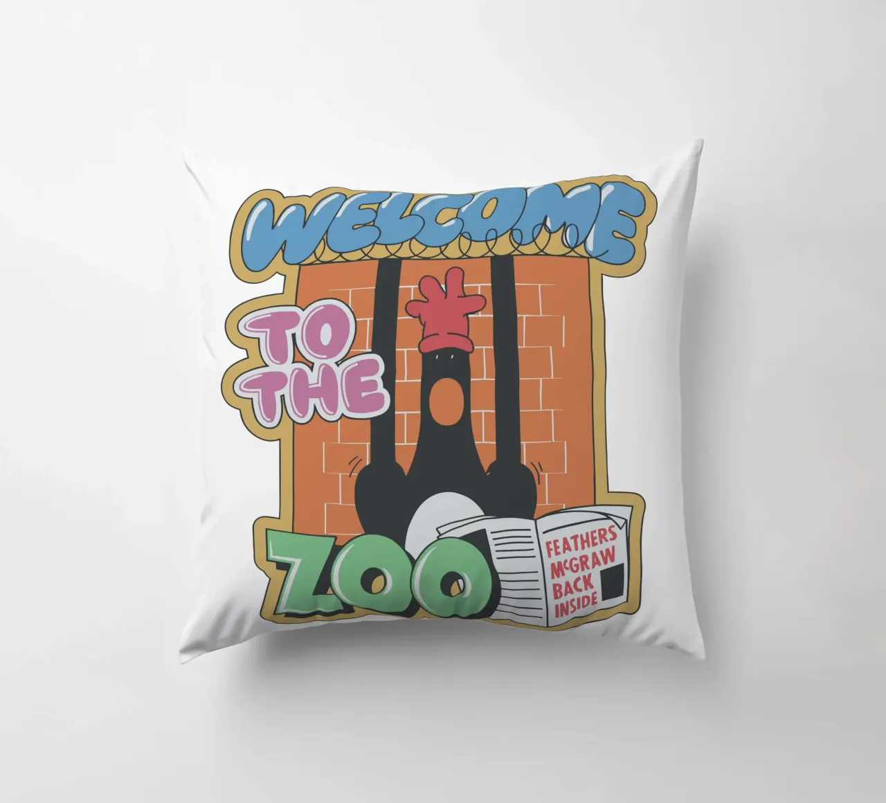 Feathers McGraw Welcome to the Zoo cuscino da vantobbin