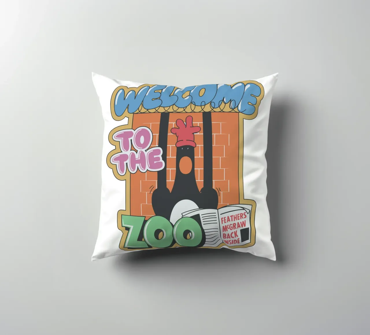 Feathers McGraw Welcome to the Zoo cuscino da vantobbin