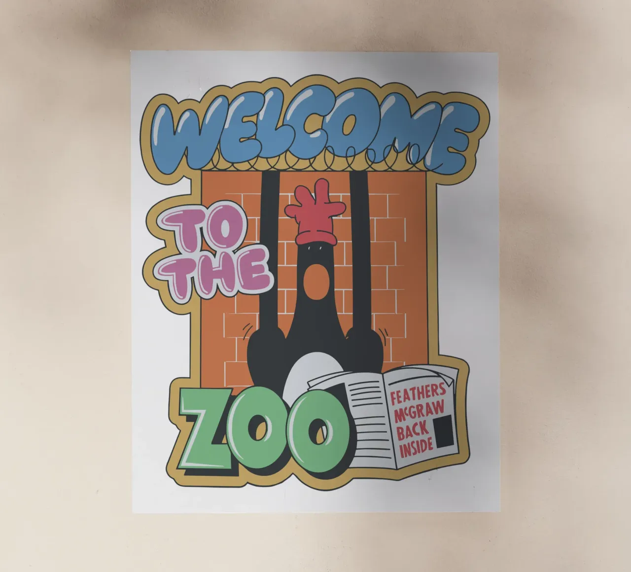 Feathers McGraw Welcome to the Zoo pellicola backlit da vantobbin