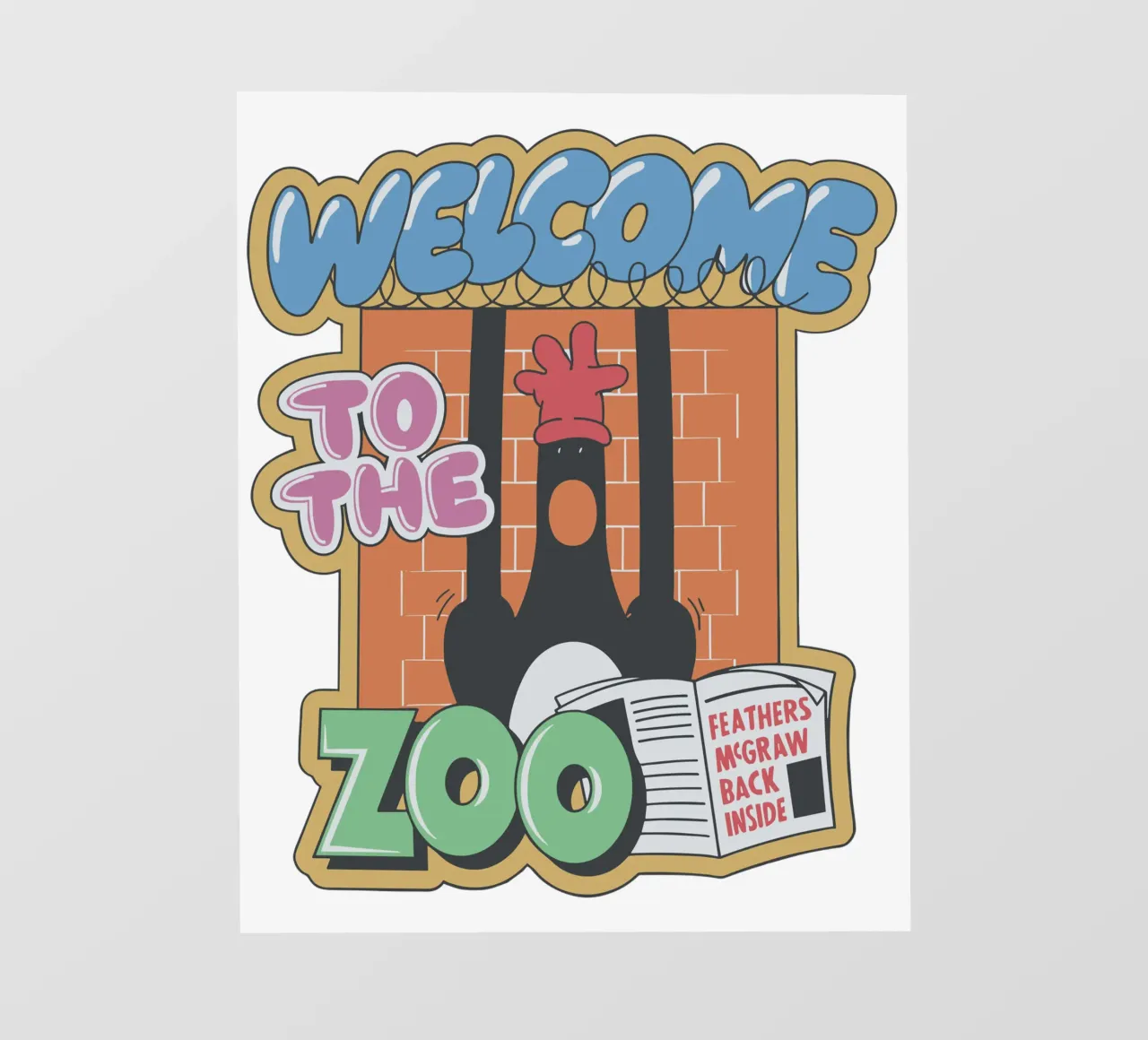 Feathers McGraw Welcome to the Zoo pellicola backlit da vantobbin