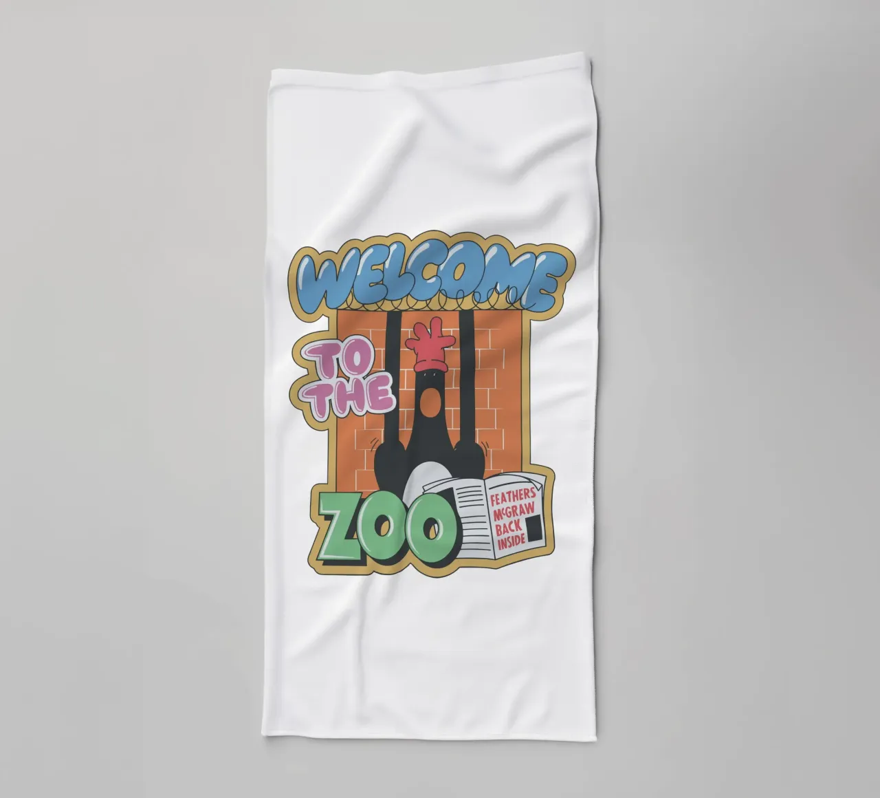 Feathers McGraw Welcome to the Zoo asciugamano da bagno da vantobbin