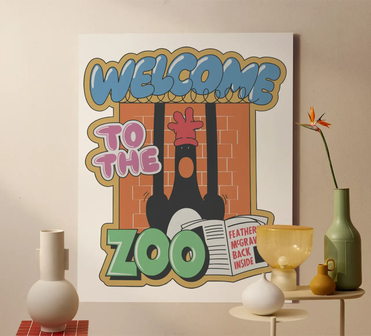 Feathers McGraw Welcome to the Zoo tela da vantobbin