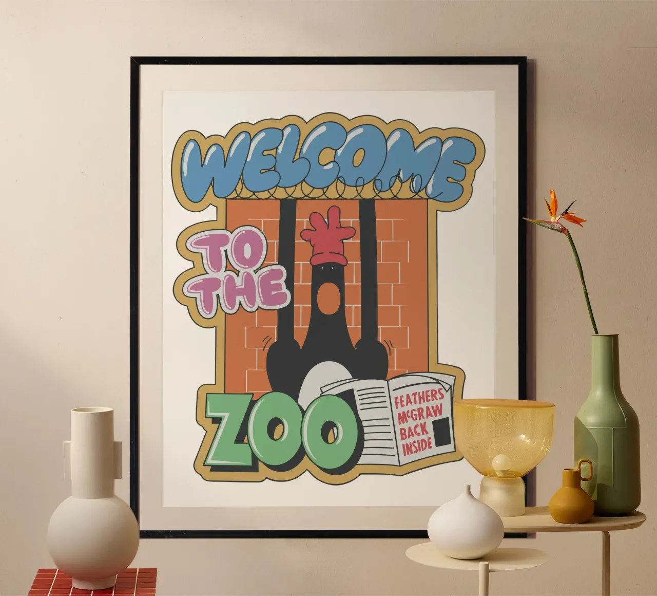 Feathers McGraw Welcome to the Zoo poster da vantobbin