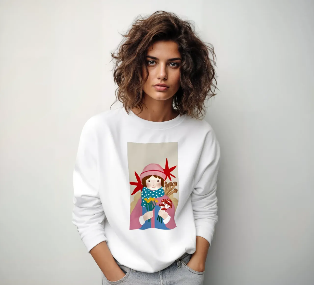 Ragazza con i funghi felpa da Sentinel Glow