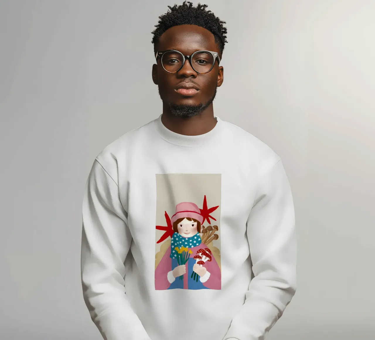 Ragazza con i funghi felpa da Sentinel Glow