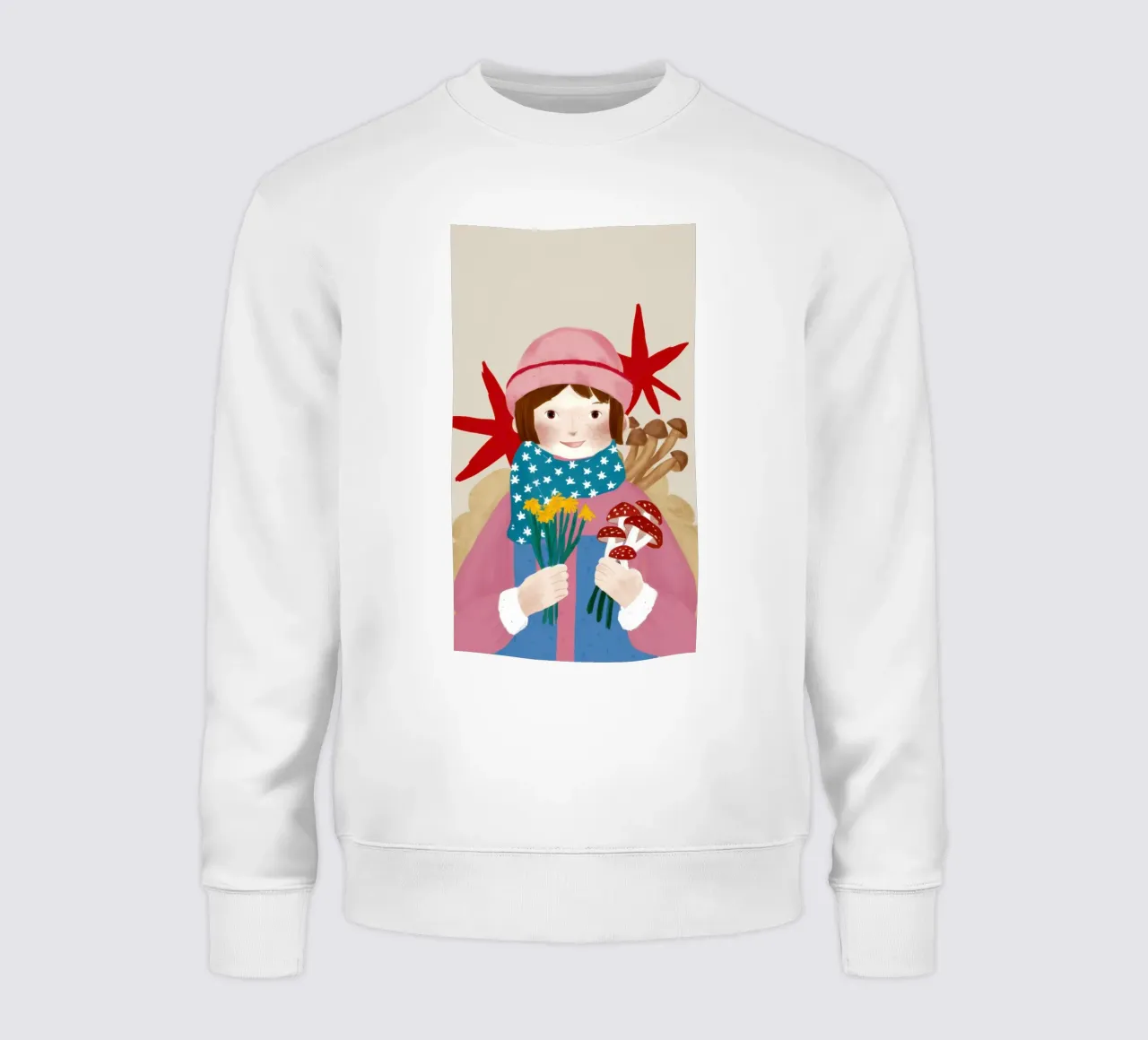 Ragazza con i funghi felpa da Sentinel Glow