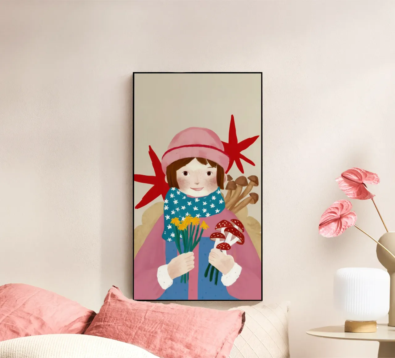 Ragazza con i funghi plexiglass da Sentinel Glow