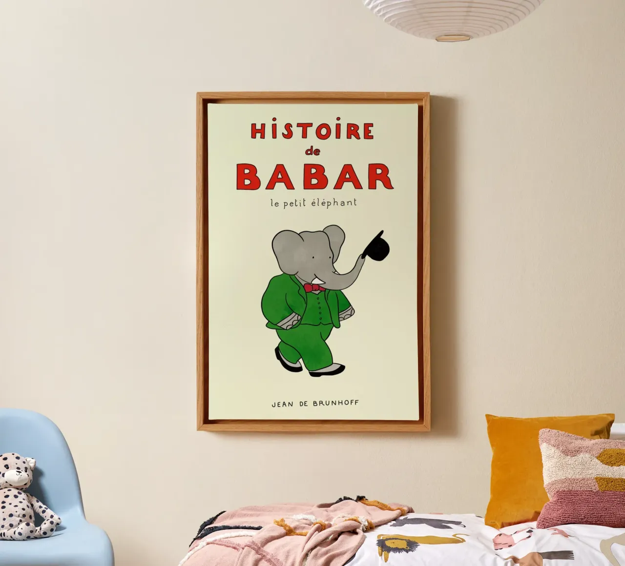 Histoire de Babar 3 tela con Cornice a cassetta da Little Flourishes