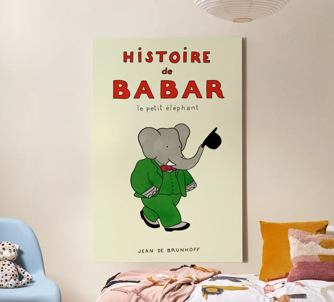Histoire de Babar 3 tela con Cornice a cassetta da Little Flourishes