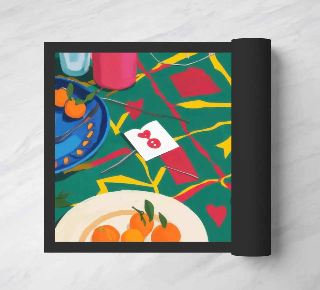 Cherries and Wine Feast doormat by Pale Aura