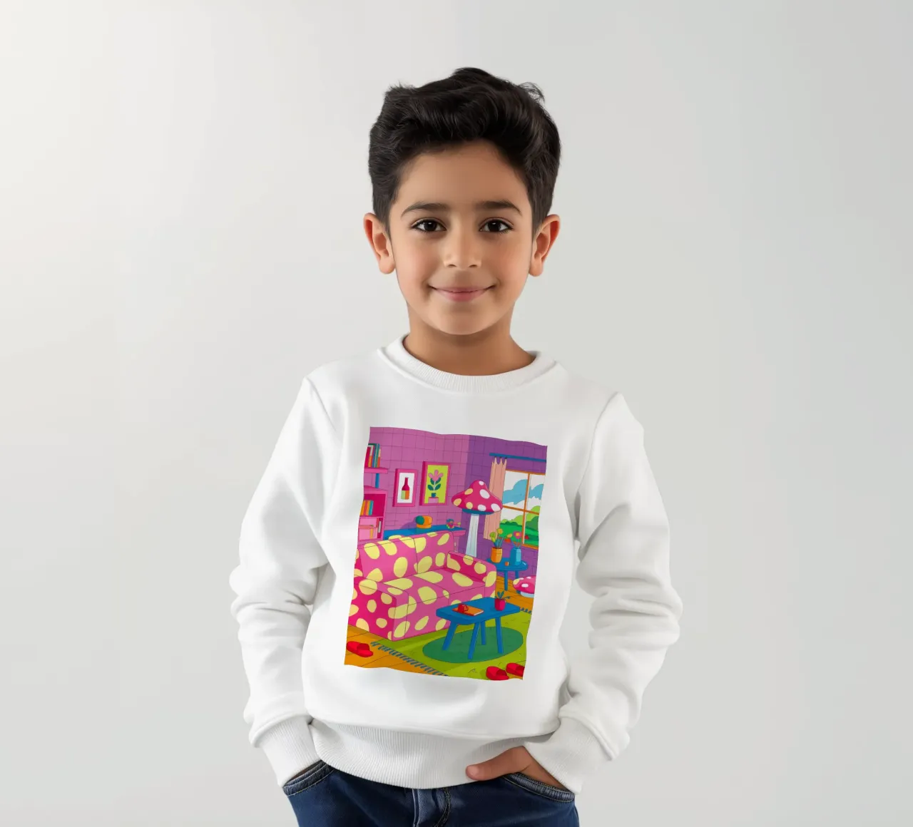 Lampada e vaso astratti felpa bambino da Marigold Tiga