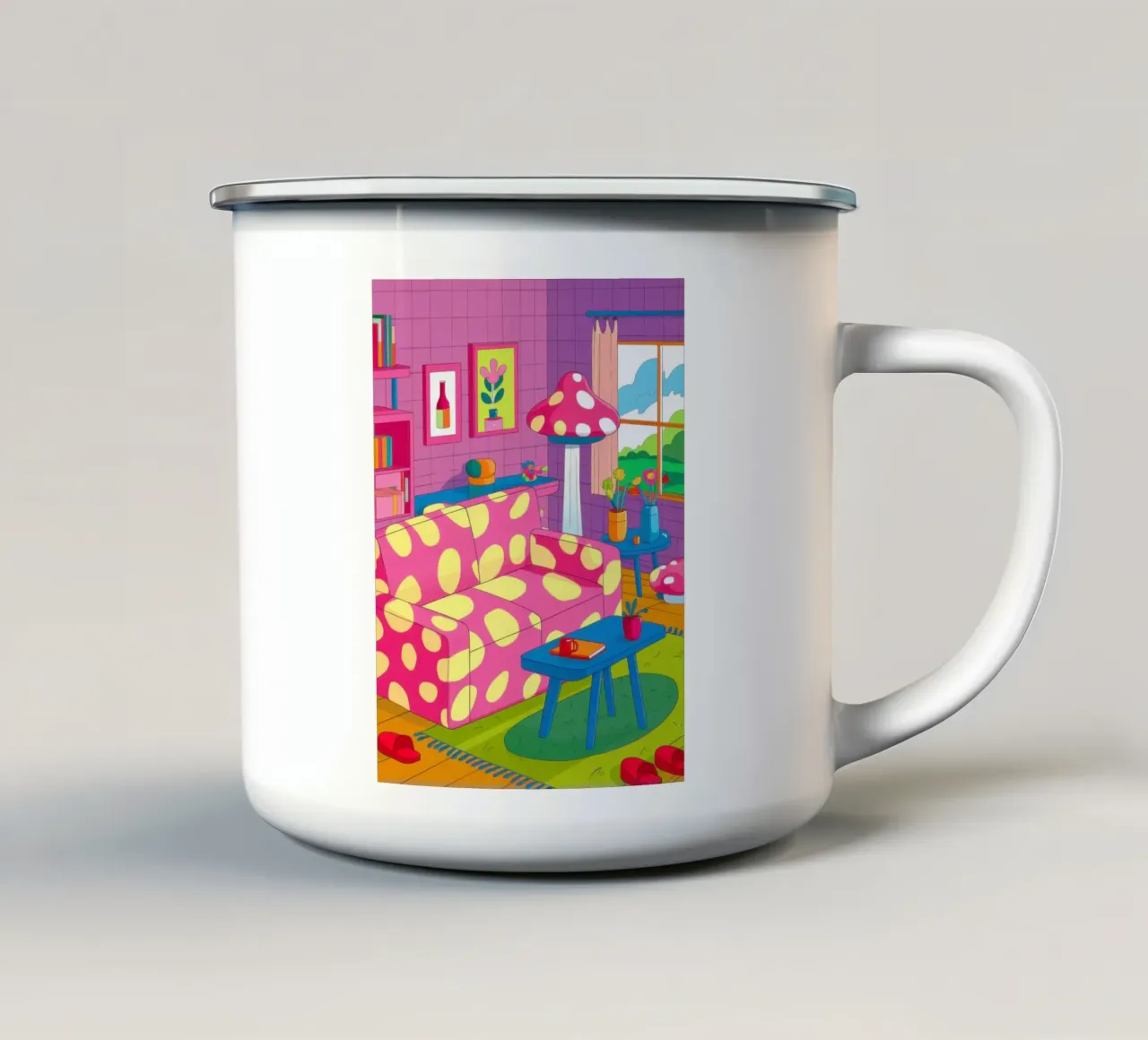 Lampada e vaso astratti tazza in smalto da Marigold Tiga