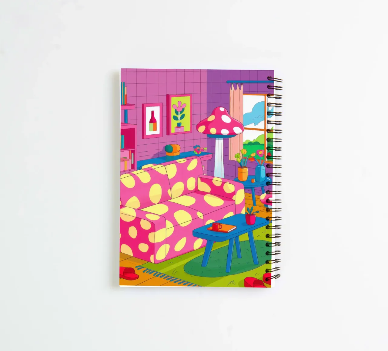 Lamp and Vase Abstract spiral notebook by Marigold Tiga