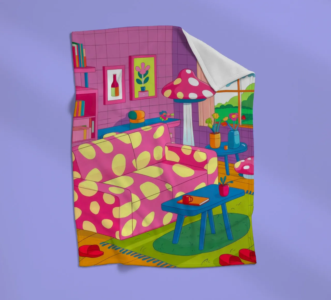Lamp and Vase Abstract fleece blanket by Marigold Tiga