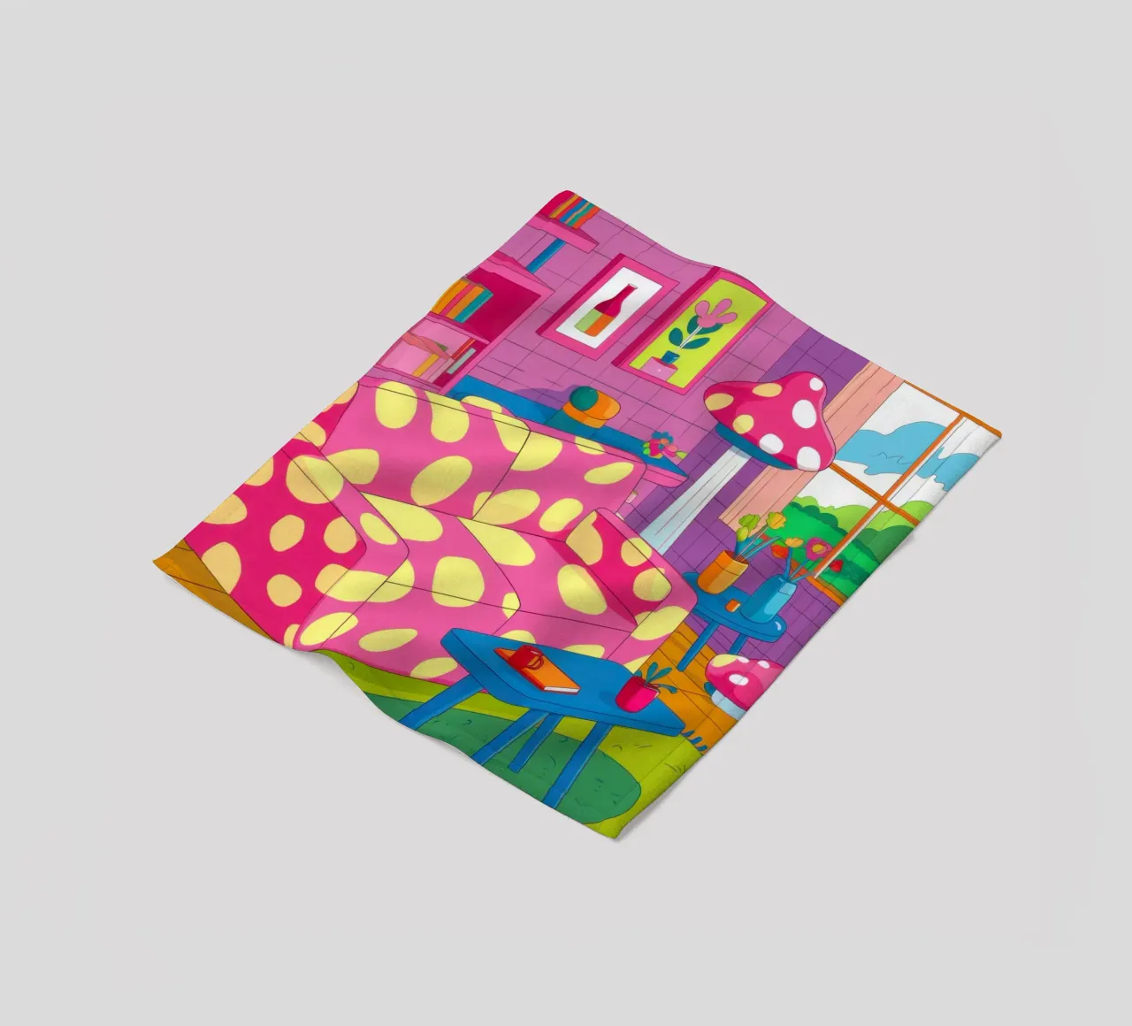 Lamp and Vase Abstract fleece blanket by Marigold Tiga