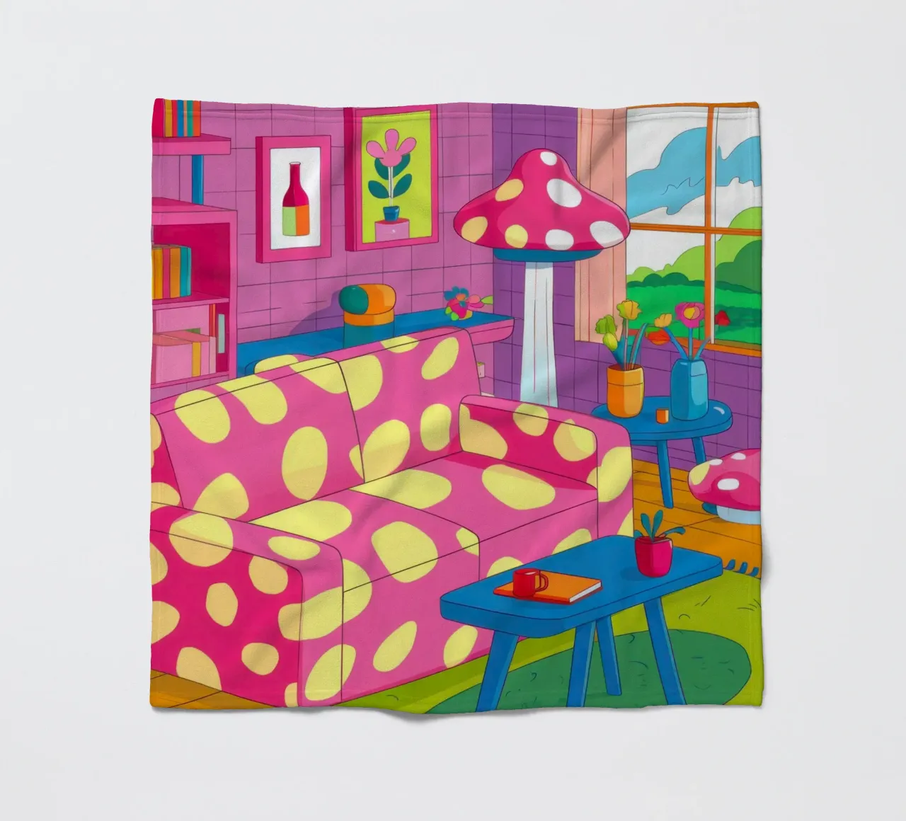 Lamp and Vase Abstract fleece blanket by Marigold Tiga