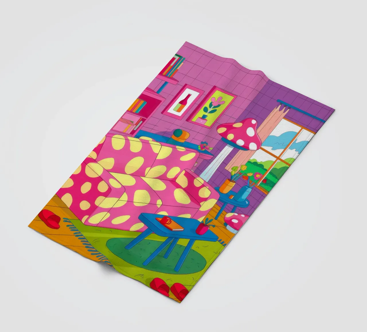 Lamp and Vase Abstract fleece blanket by Marigold Tiga