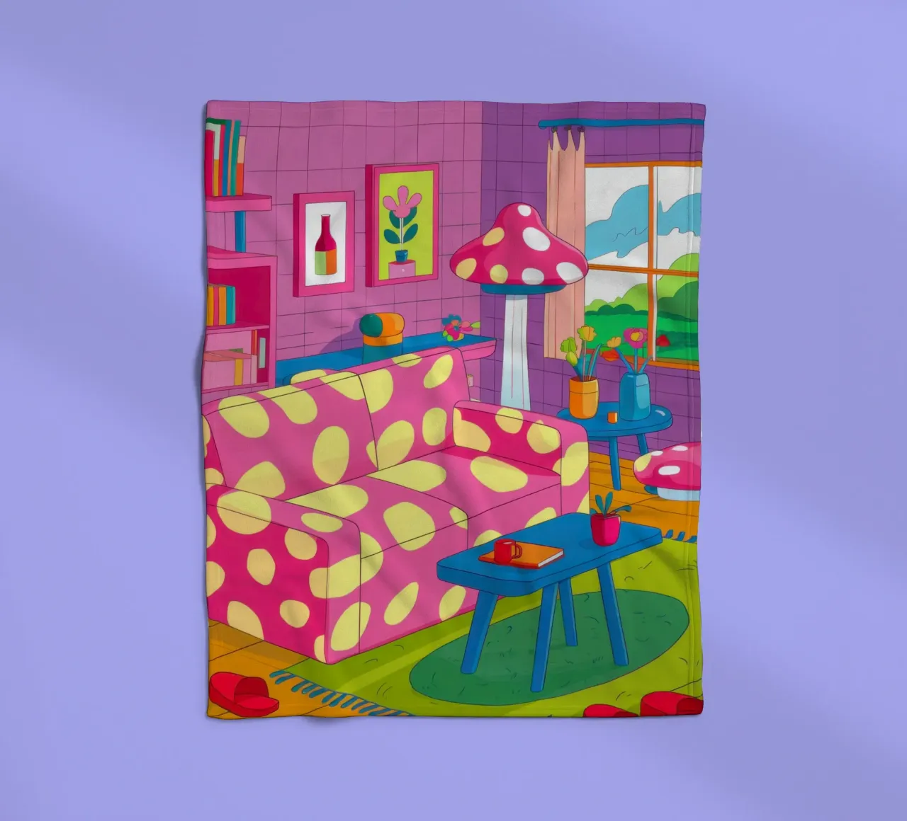Lamp and Vase Abstract fleece blanket by Marigold Tiga