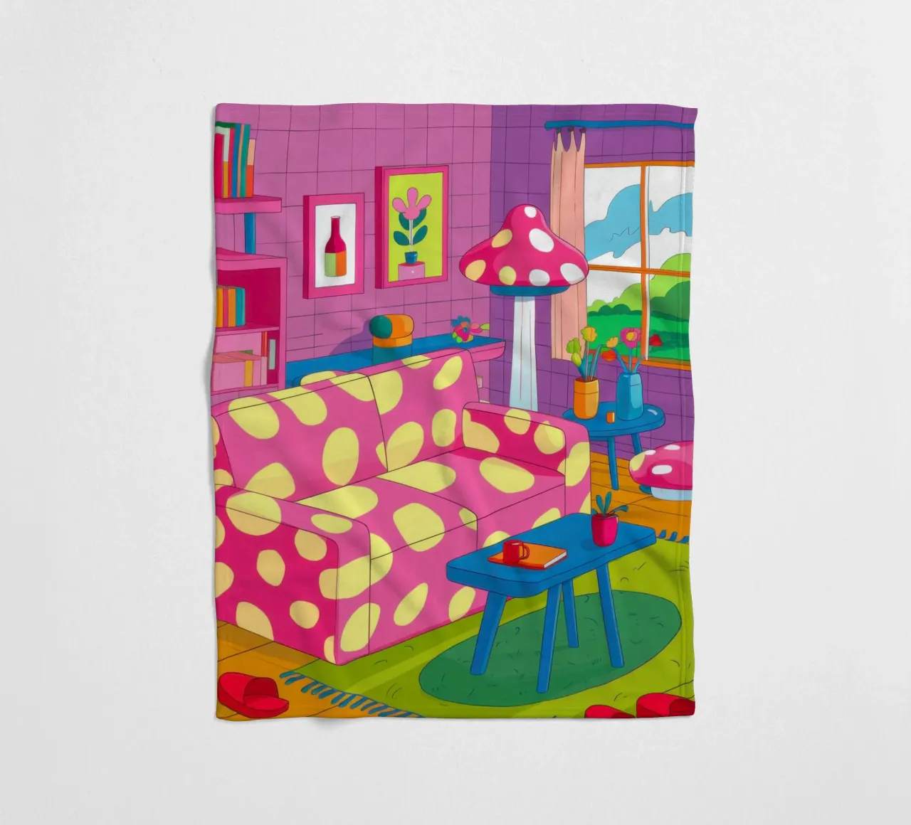 Lamp and Vase Abstract fleece blanket by Marigold Tiga