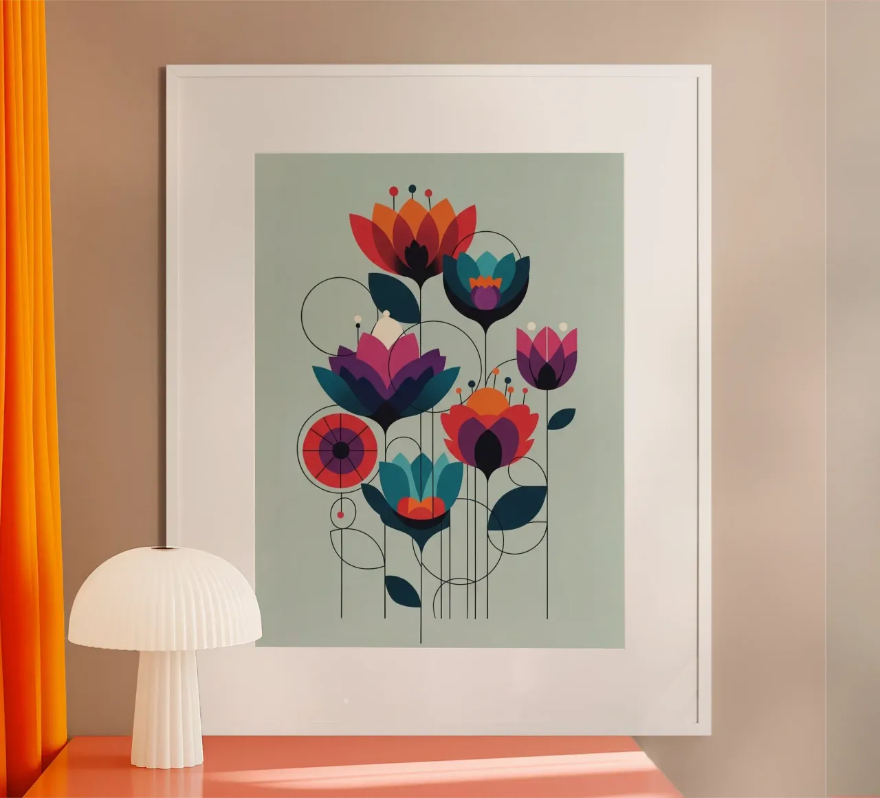 Floral bauhaus #104: Jewel Garden poster by Zen Design