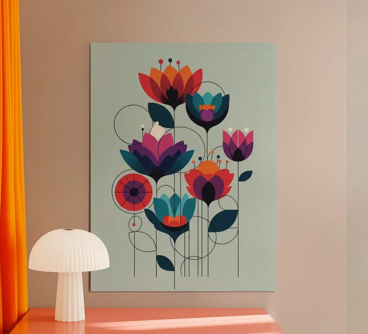 Floral bauhaus #104: Jewel Garden poster by Zen Design