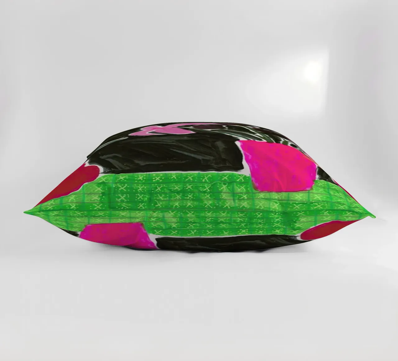 Flowers In Vases On Patterned Tablecloth cuscino da Sonia Brittain