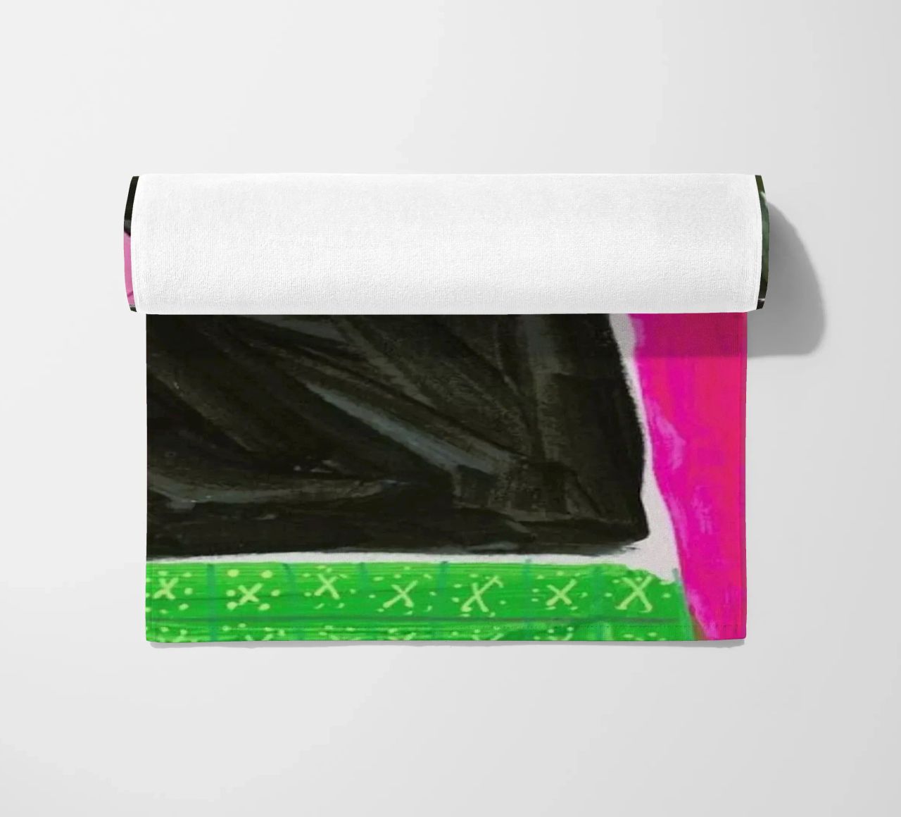 Flowers In Vases On Patterned Tablecloth beach towel by Sonia Brittain