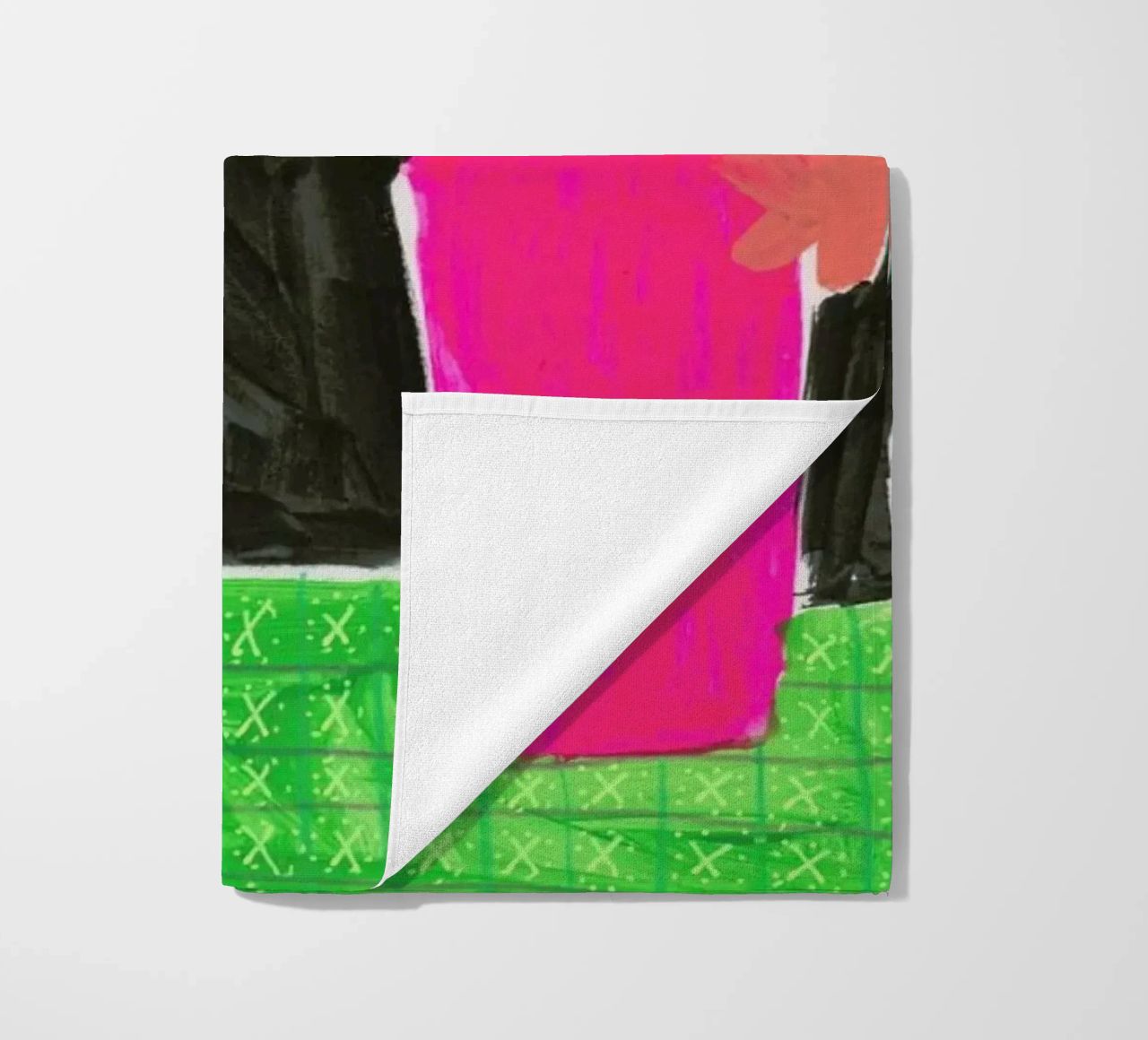 Flowers In Vases On Patterned Tablecloth beach towel by Sonia Brittain