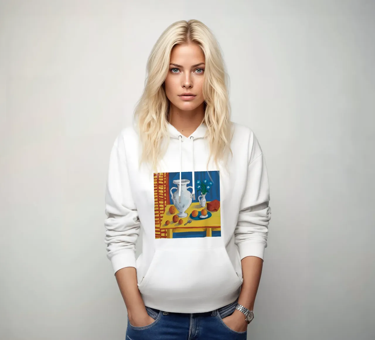 Urna bianca Stillness felpa con cappuccio da Stone Decade