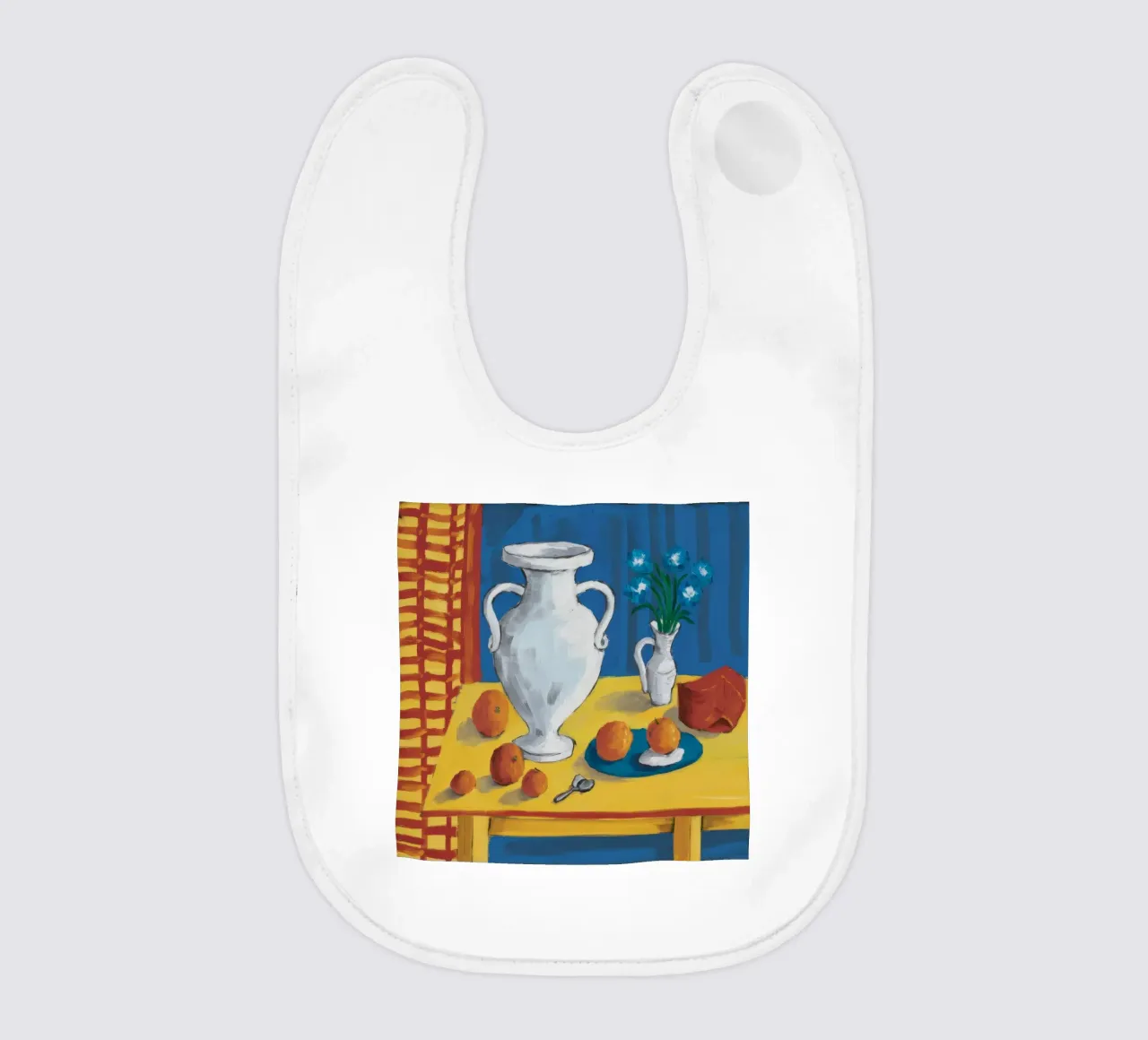 White Urn Stillness baby bib by Stone Decade