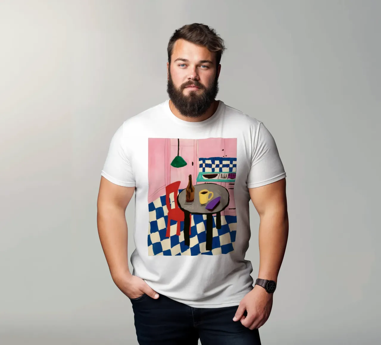Natura morta con pavimento a scacchi t-shirt da Pale Aura