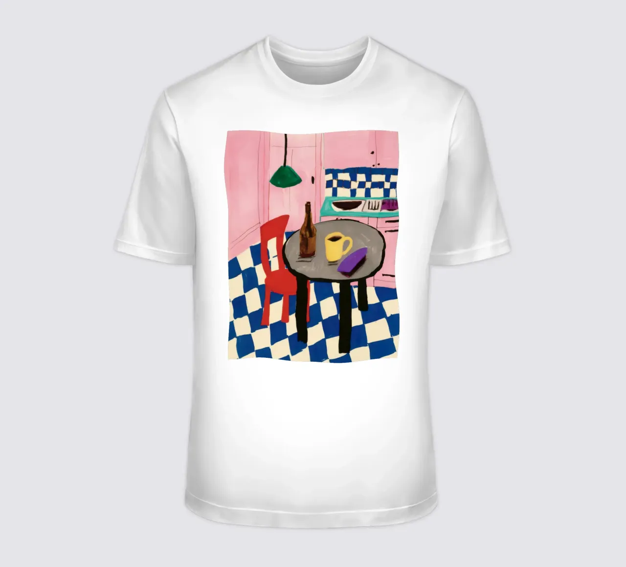 Natura morta con pavimento a scacchi t-shirt da Pale Aura