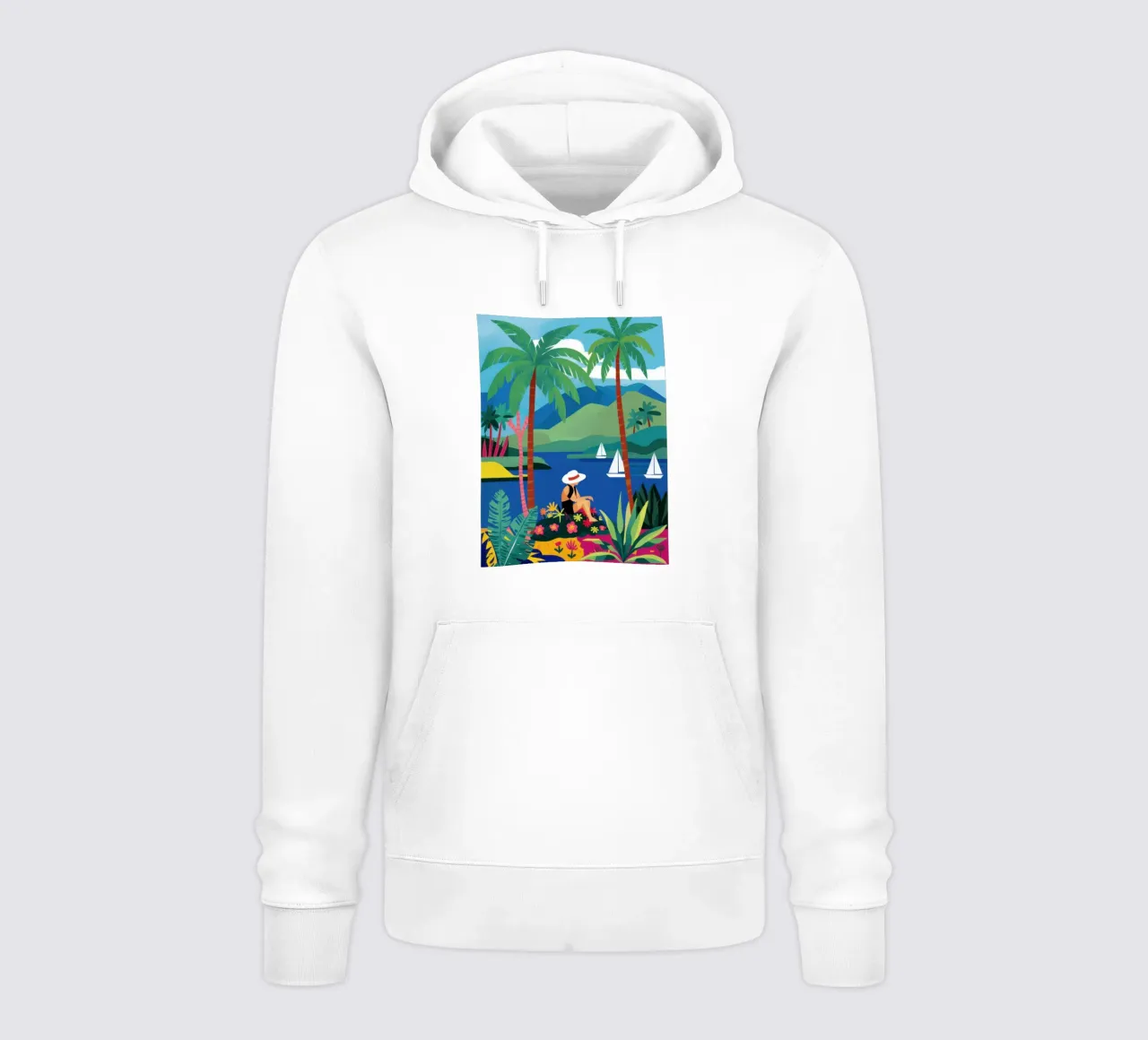 Segelboote und Palmen Hoodie von Sentinel Glow