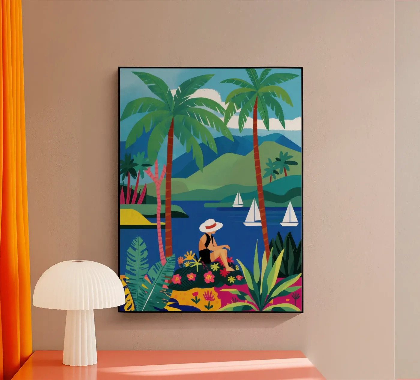 Barche a vela e palme plexiglass da Sentinel Glow