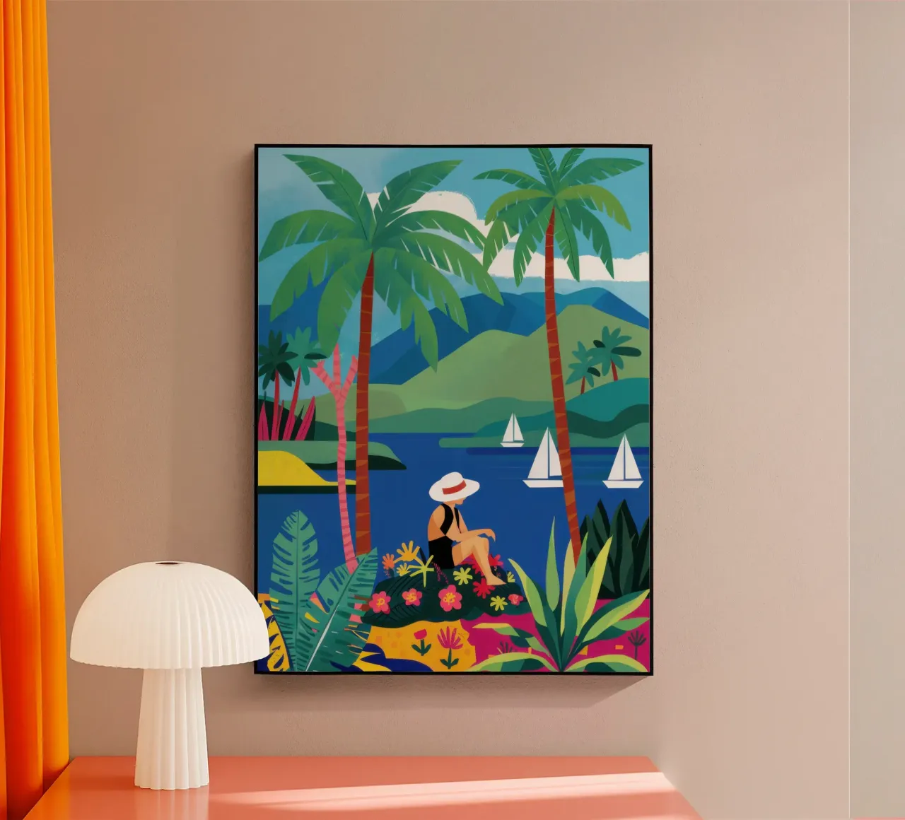 Barche a vela e palme plexiglass da Sentinel Glow