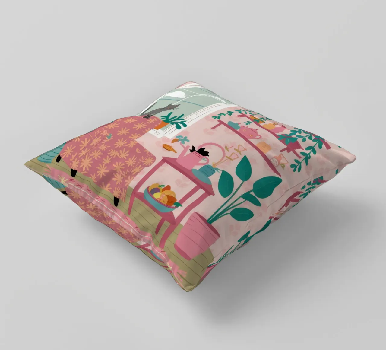 Tropical Lounging decorative cushion by Marigold Tiga