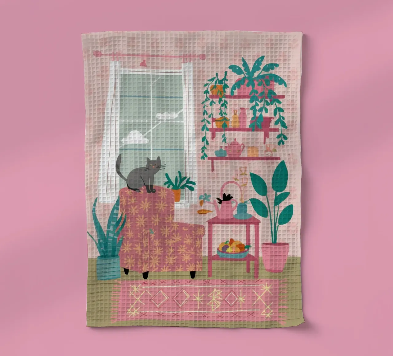 Tropical Lounging tea towel by Marigold Tiga