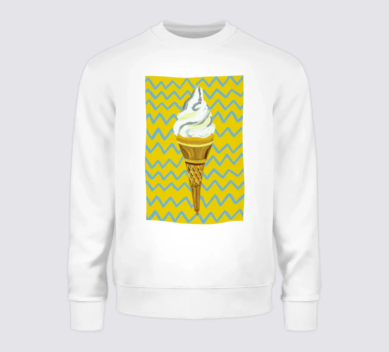 Ice Cream Yellow Zigzag felpa da Alice Straker