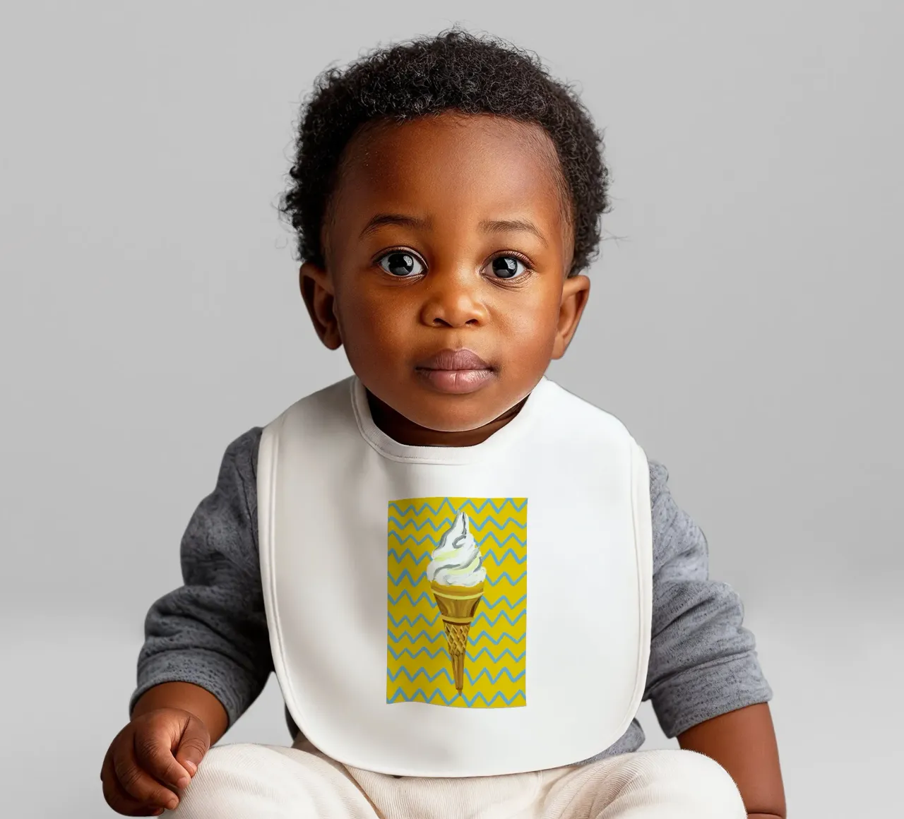Ice Cream Yellow Zigzag bavaglino da Alice Straker