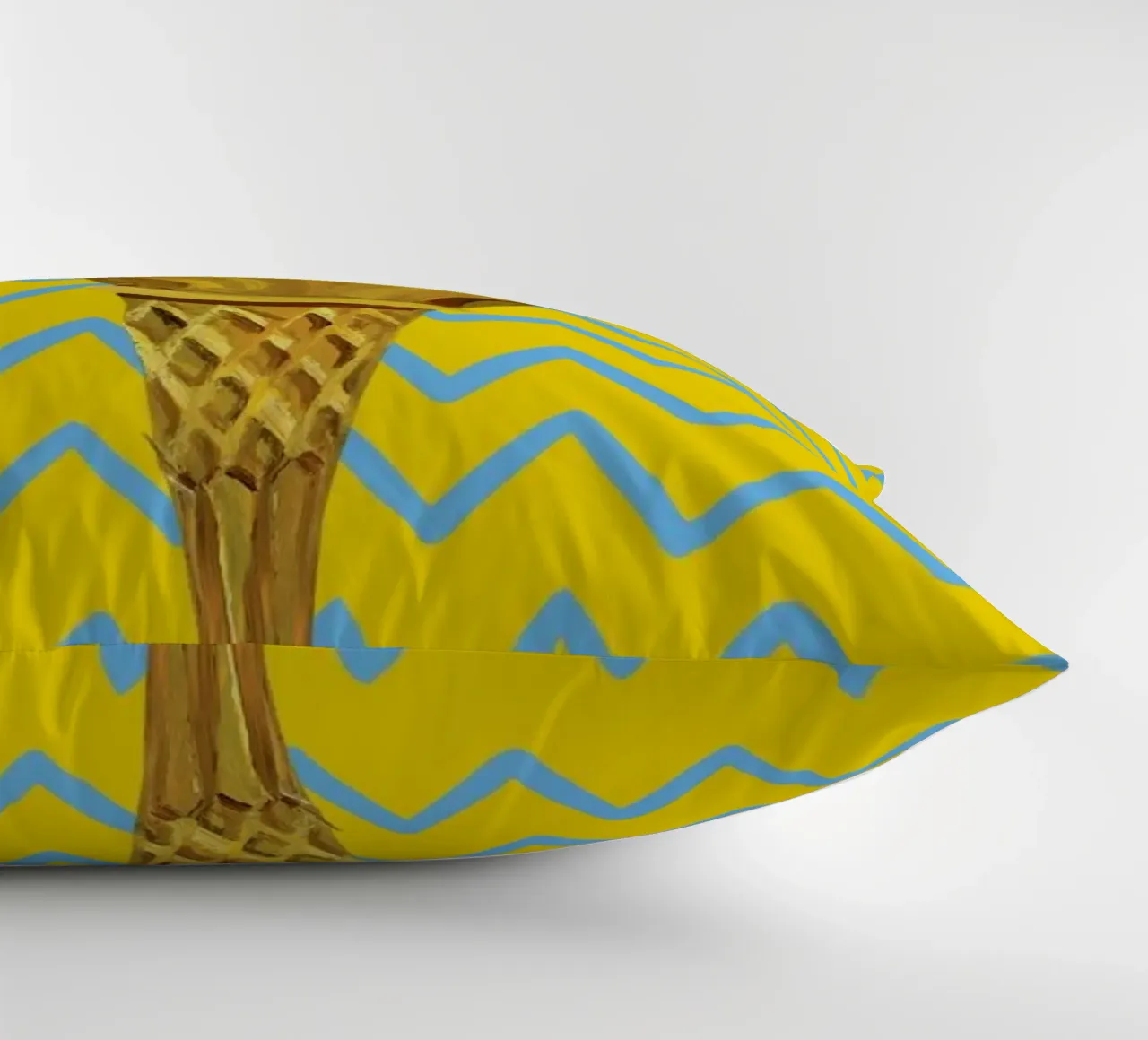 Ice Cream Yellow Zigzag decorative cushion by Alice Straker