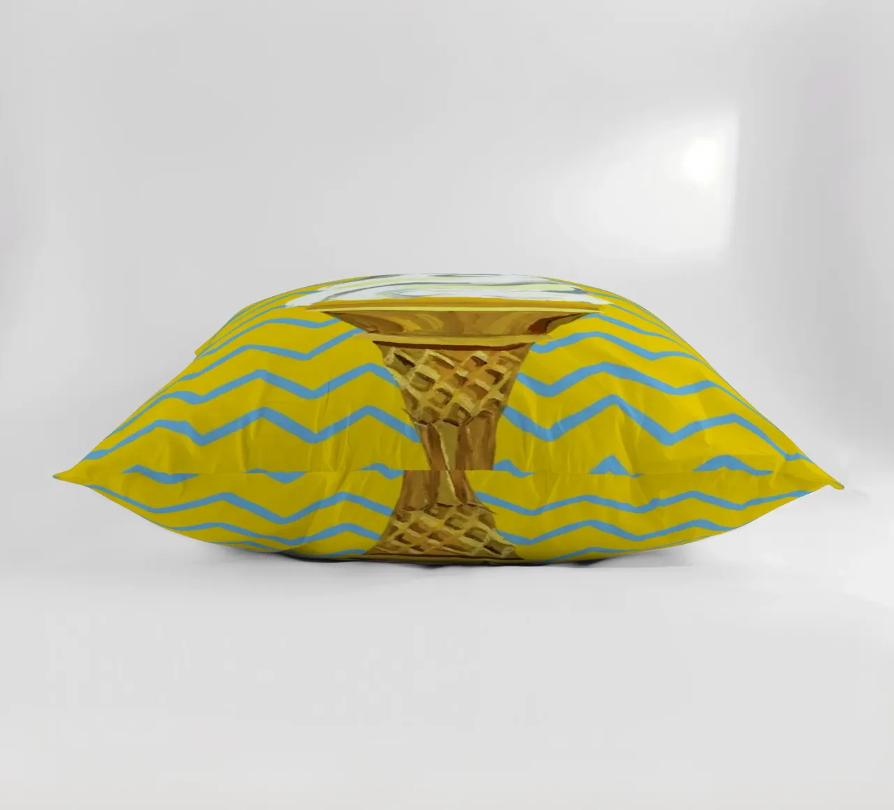 Ice Cream Yellow Zigzag decorative cushion by Alice Straker