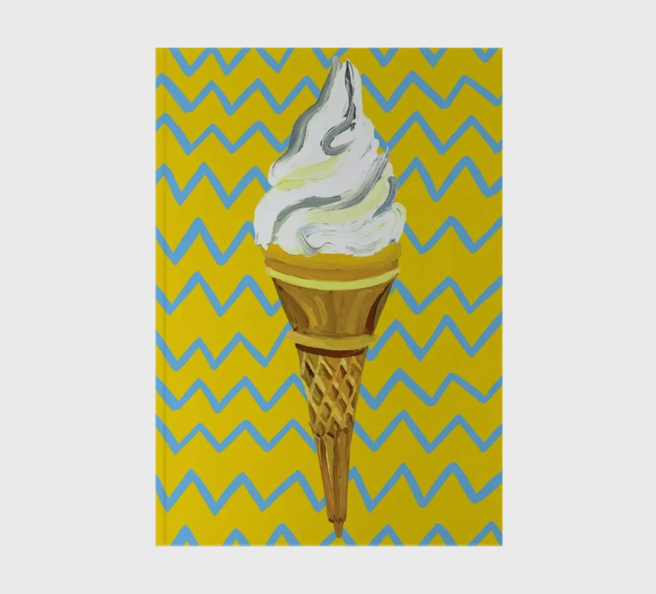 Ice Cream Yellow Zigzag notebook by Alice Straker
