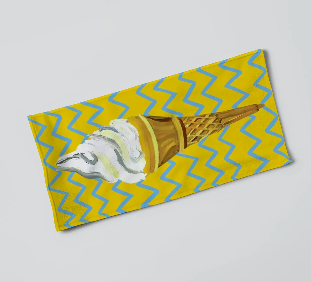 Ice Cream Yellow Zigzag asciugamano da bagno da Alice Straker
