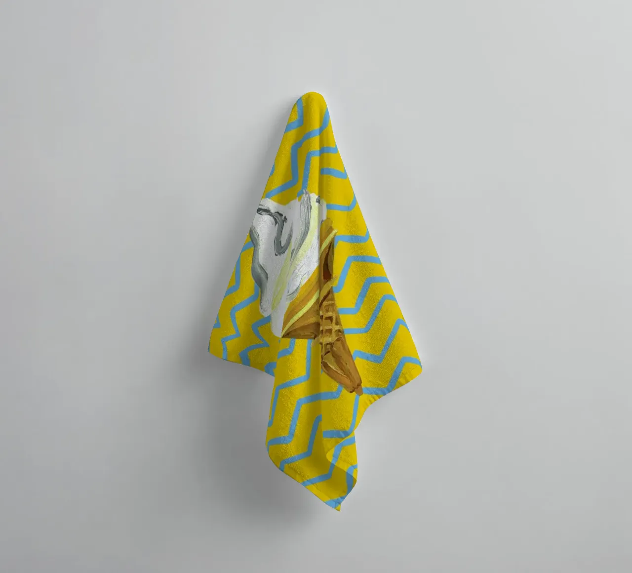 Ice Cream Yellow Zigzag asciugamano da bagno da Alice Straker