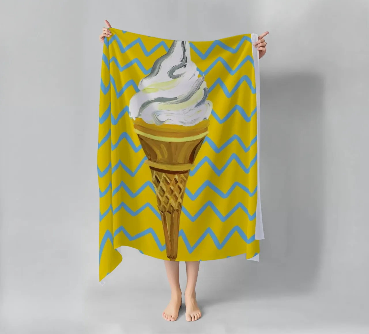 Ice Cream Yellow Zigzag telo mare da Alice Straker