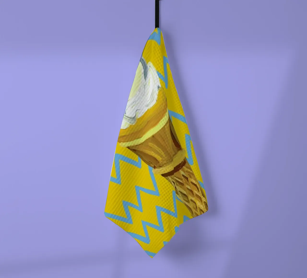 Ice Cream Yellow Zigzag canovaccio da cucina da Alice Straker