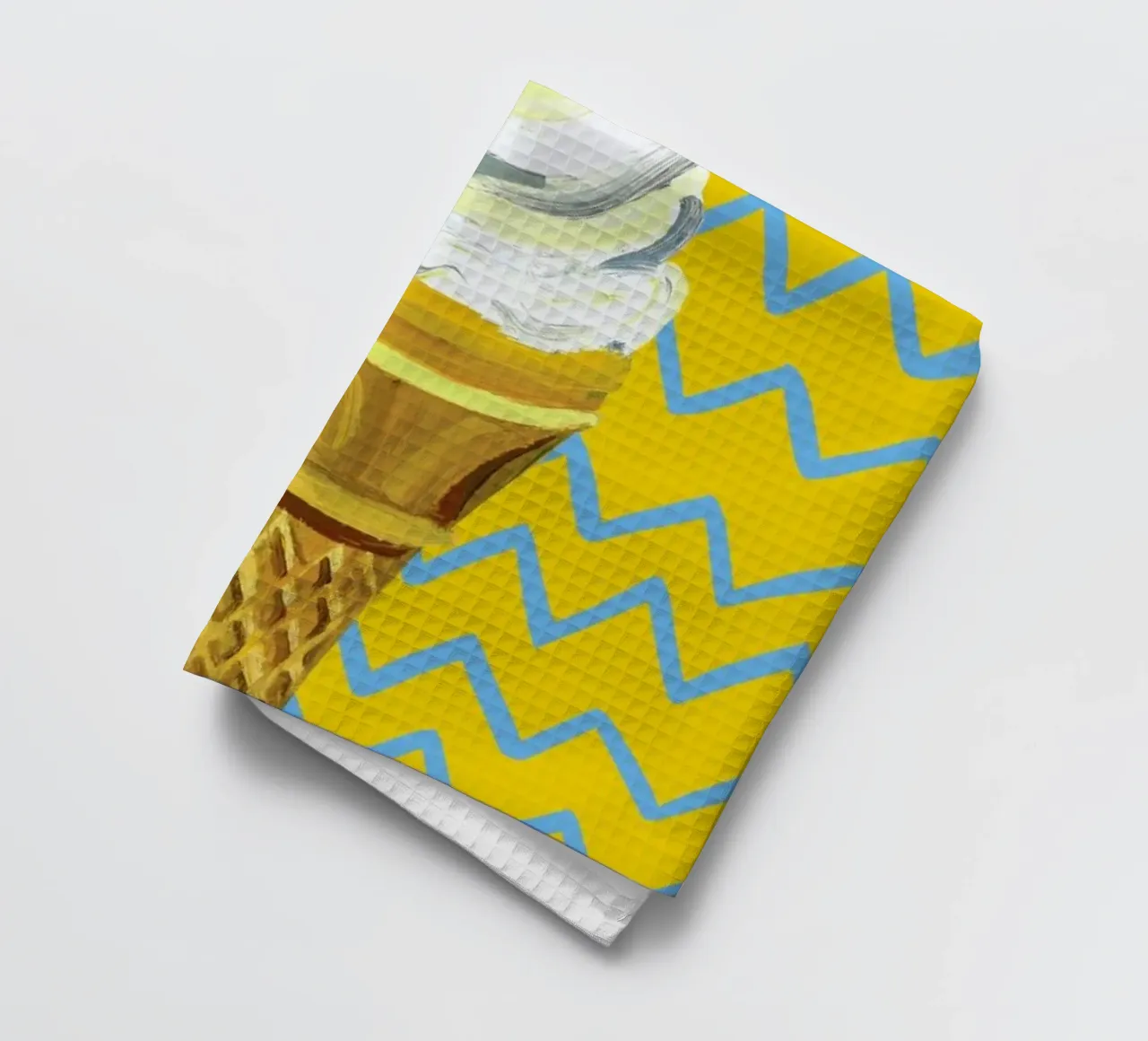 Ice Cream Yellow Zigzag canovaccio da cucina da Alice Straker